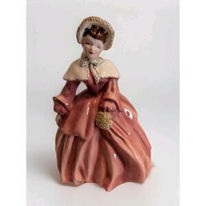 Vintage Florence Ceramics Abigail Pink & Gold Figurine Mint condition